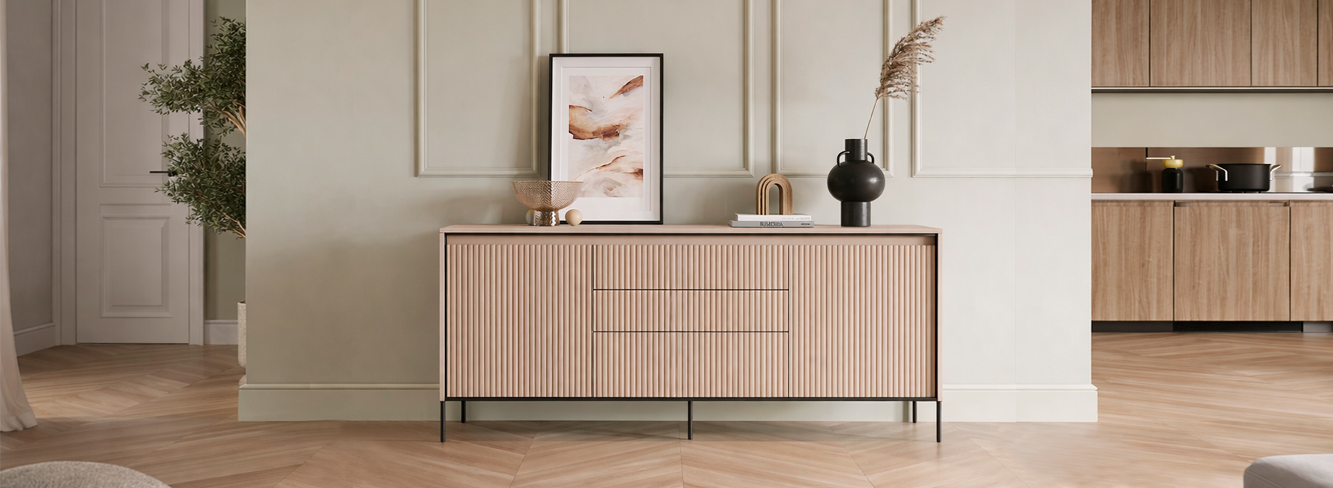 Комод з підсвіткою бежевий Trend TR-01