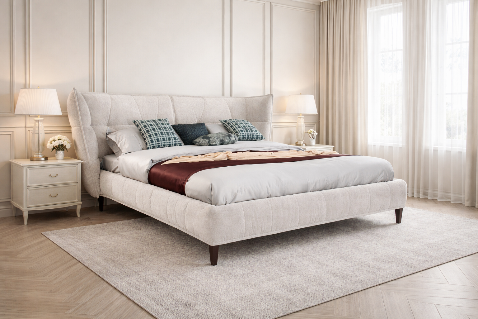 Ліжко Флоренція — Cloud Dancer у спальні