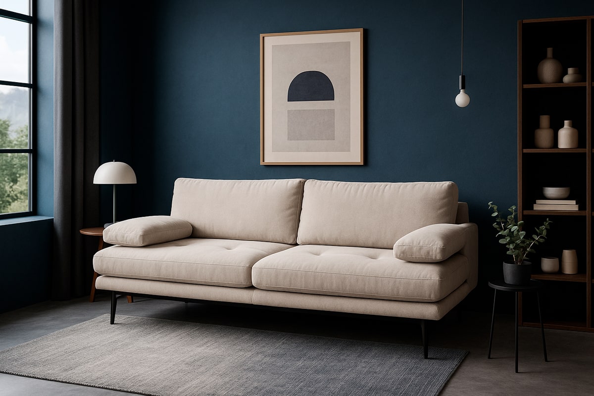 Прямий диван Версаче у палітрі earth tones