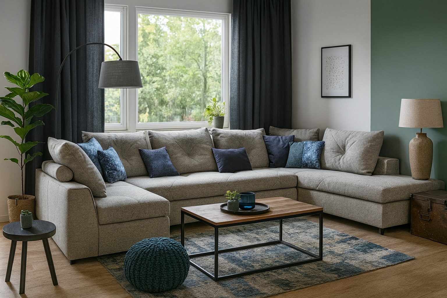 Модульний диван Вівальді у П-конфігурації для 24 м²